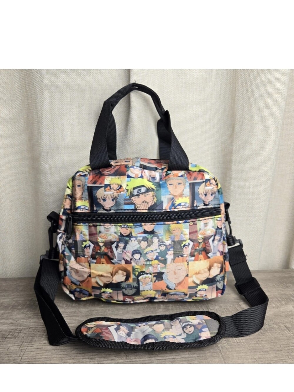Anime Naruto Insulated Lunch Bag Medium Shoulder Strap Snacks Cooler Tote Kids